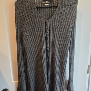 It's Our Time Charcoal V-Neck Sweater